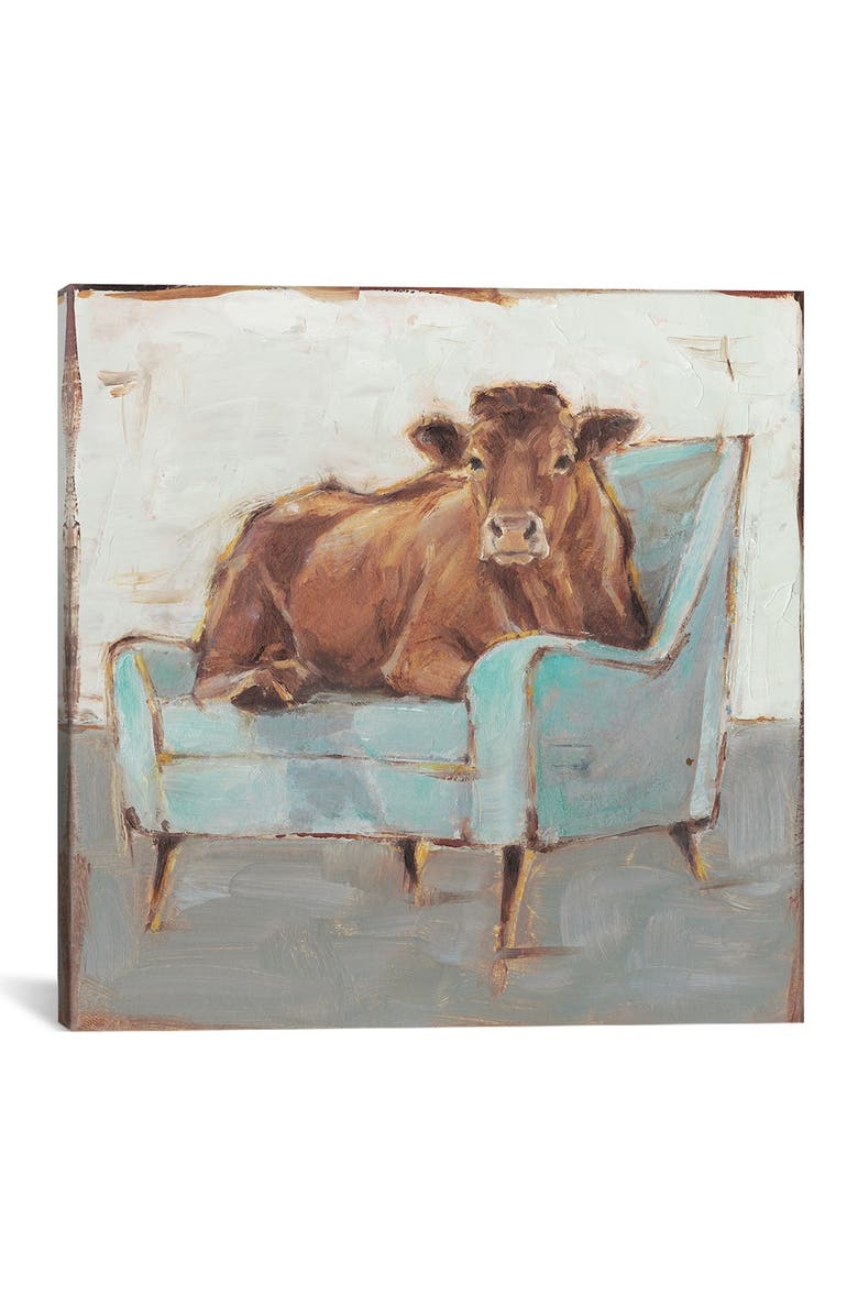 iCanvas Moo-ving In IV by Ethan Harper Canvas Wall Art - 18" x 18", Alternate, color, 