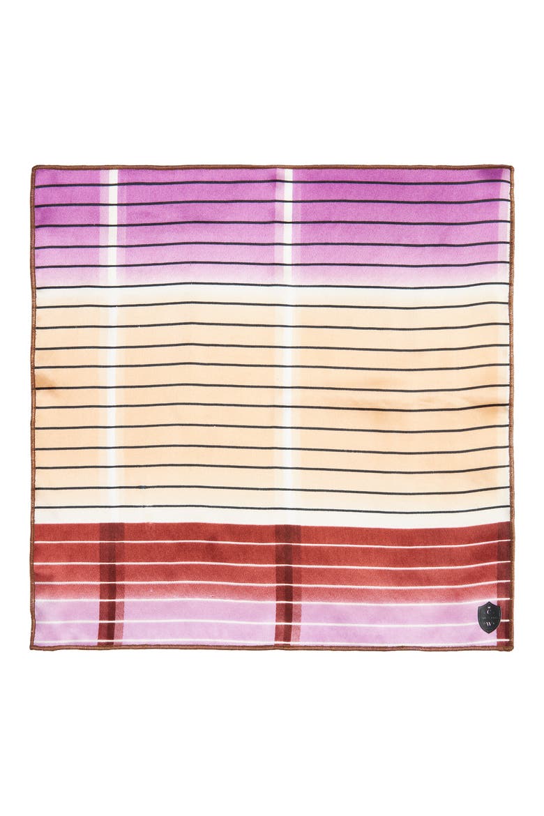 Brown Stripe Silk Pocket Square, Alternate, color, BROWN