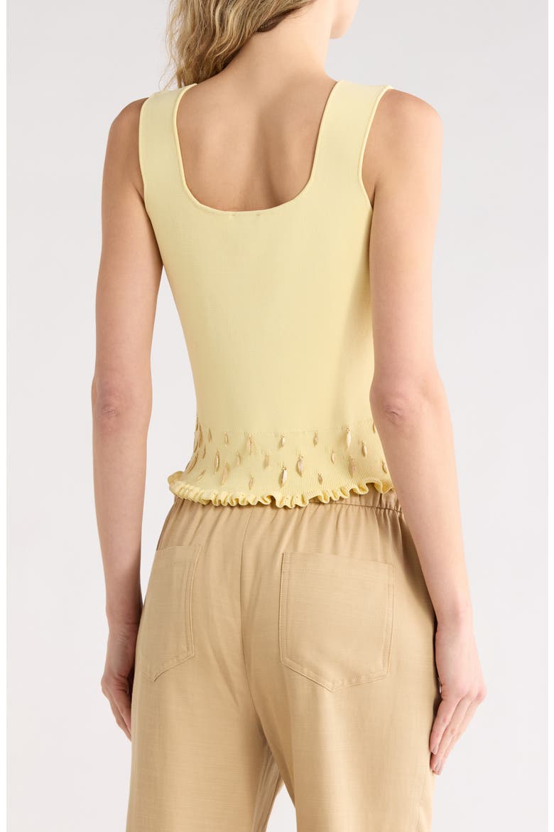 Smocked Embellished Hem Tank, Alternate, color, BUTTERCUP