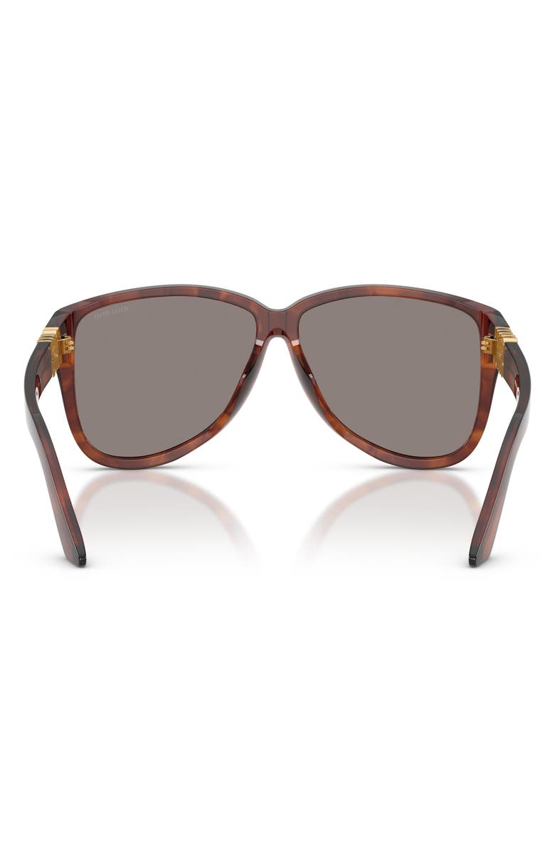 Miu Miu 61mm Pilot Sunglasses, Alternate, color, Striped Tobacco/ Dark Grey
