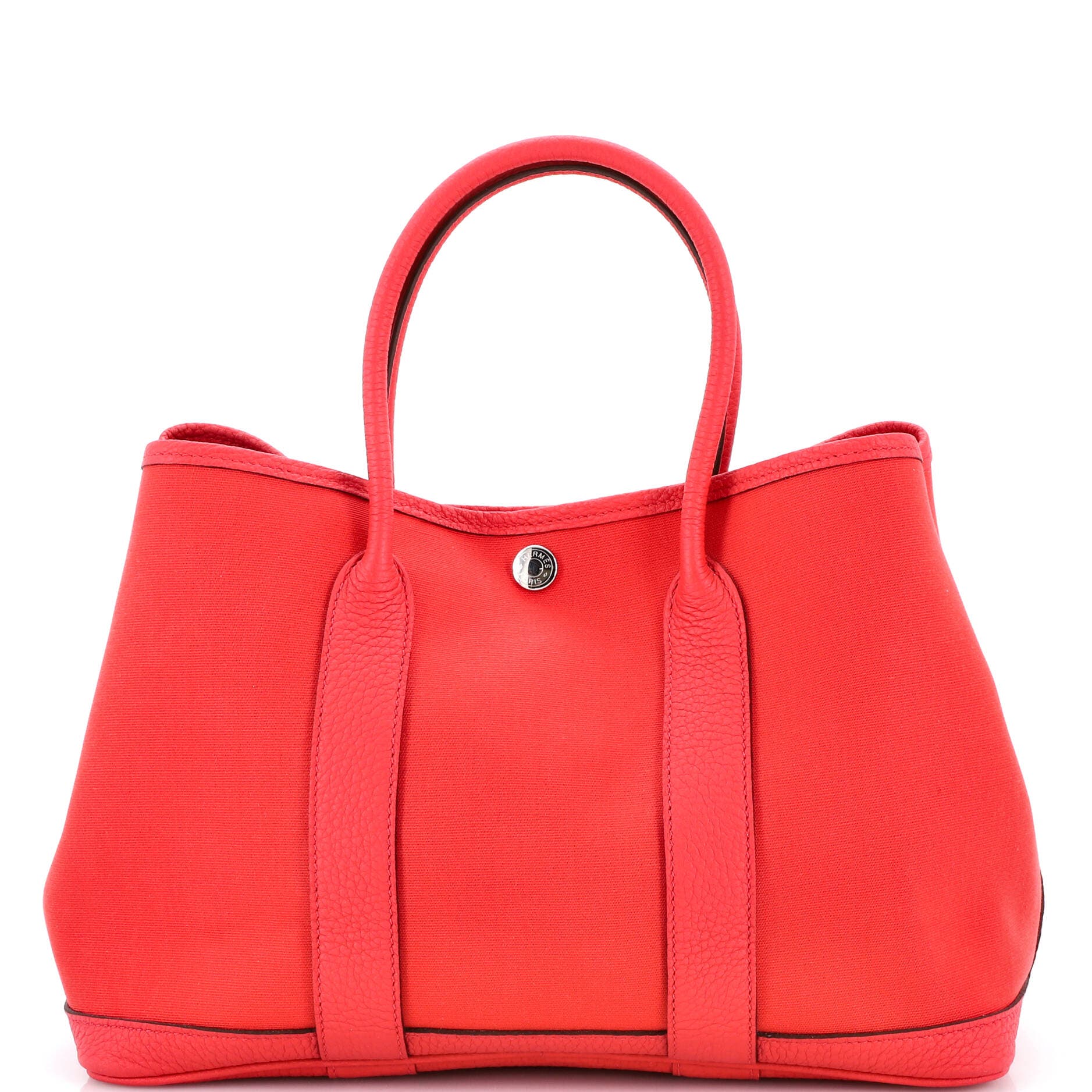 Pre-Owned Hermes Garden Party Tote Toile and Leather 30, Main, color, Bougainvillier