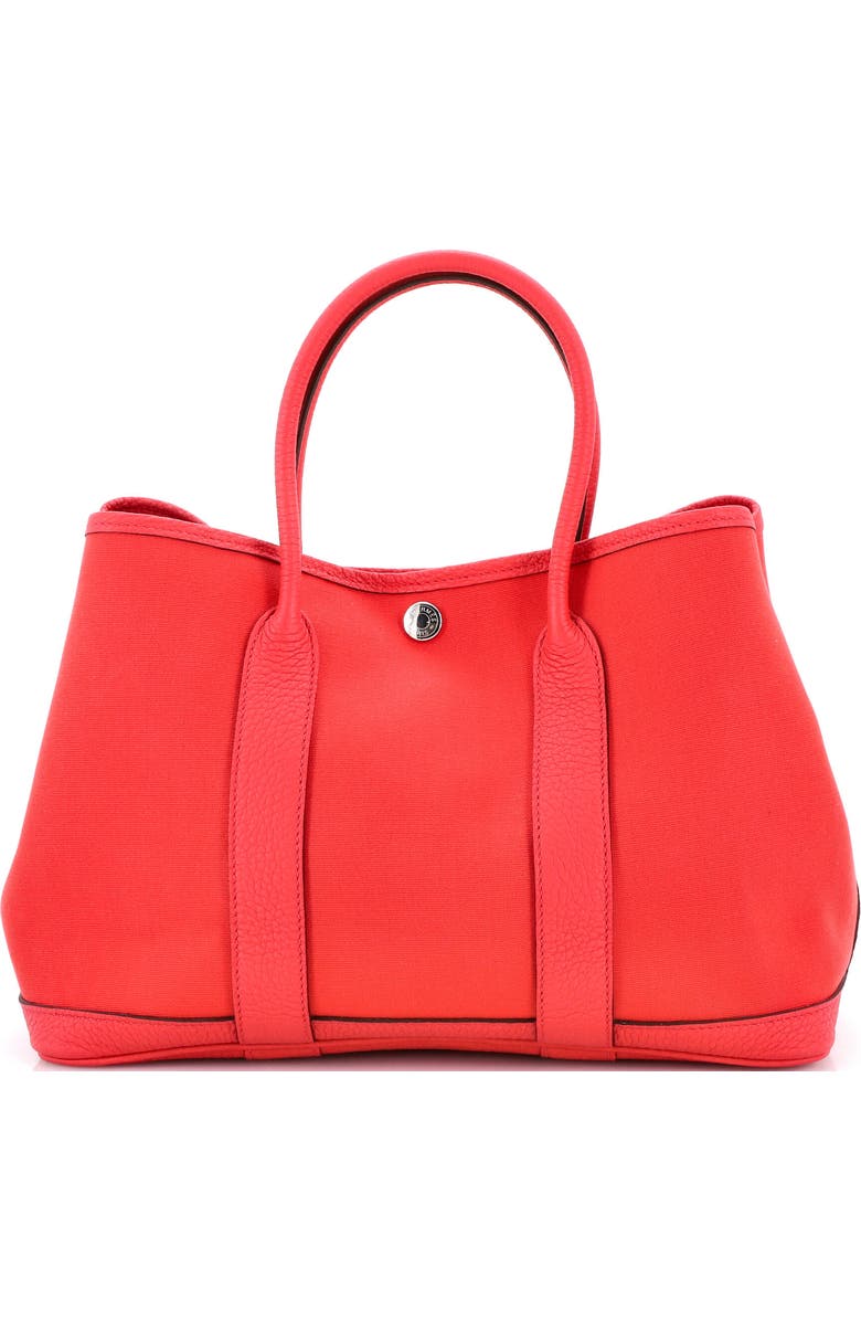 Pre-Owned Hermes Garden Party Tote Toile and Leather 30, Main, color, Bougainvillier