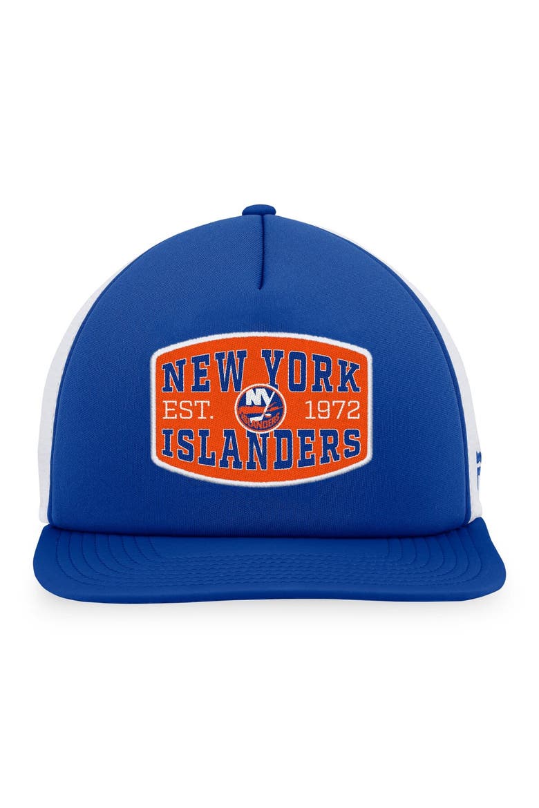 Men's Fanatics Branded Royal/White New York Islanders Foam Front Patch Trucker Snapback Hat, Alternate, color, Royal