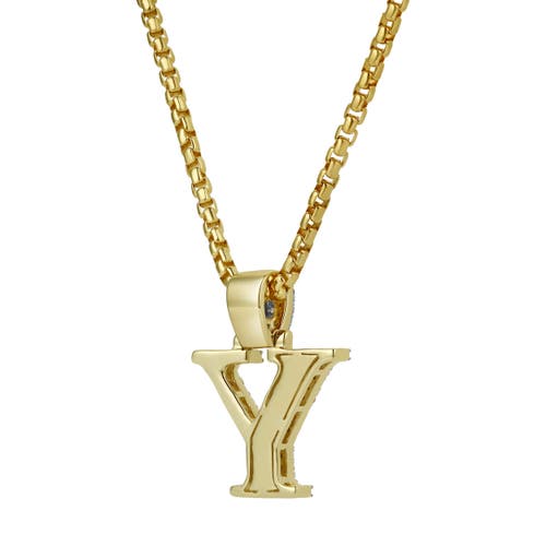 Luvmyjewelry Y Initial Diamond Pendant 10k Yellow Gold In 10k Yellow Gold