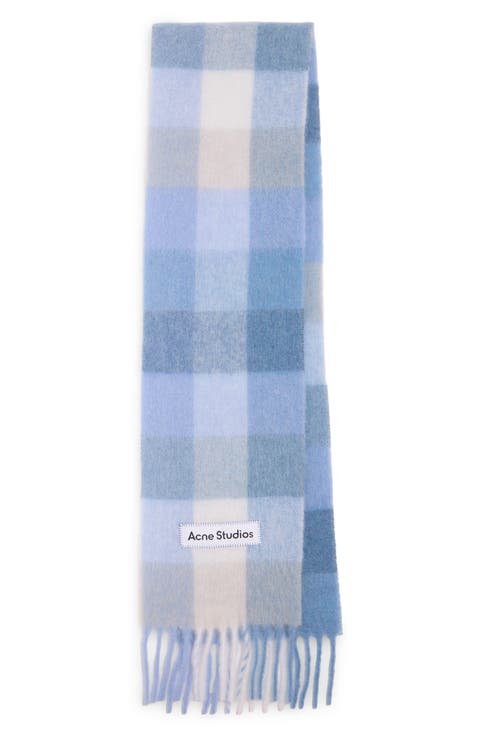 Vally Plaid Alpaca, Wool & Mohair Blend Scarf