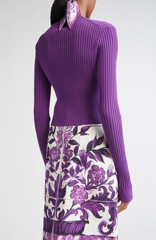 Dolce & Gabbana Dolce&gabbana Crop Rib Sweater In Purple