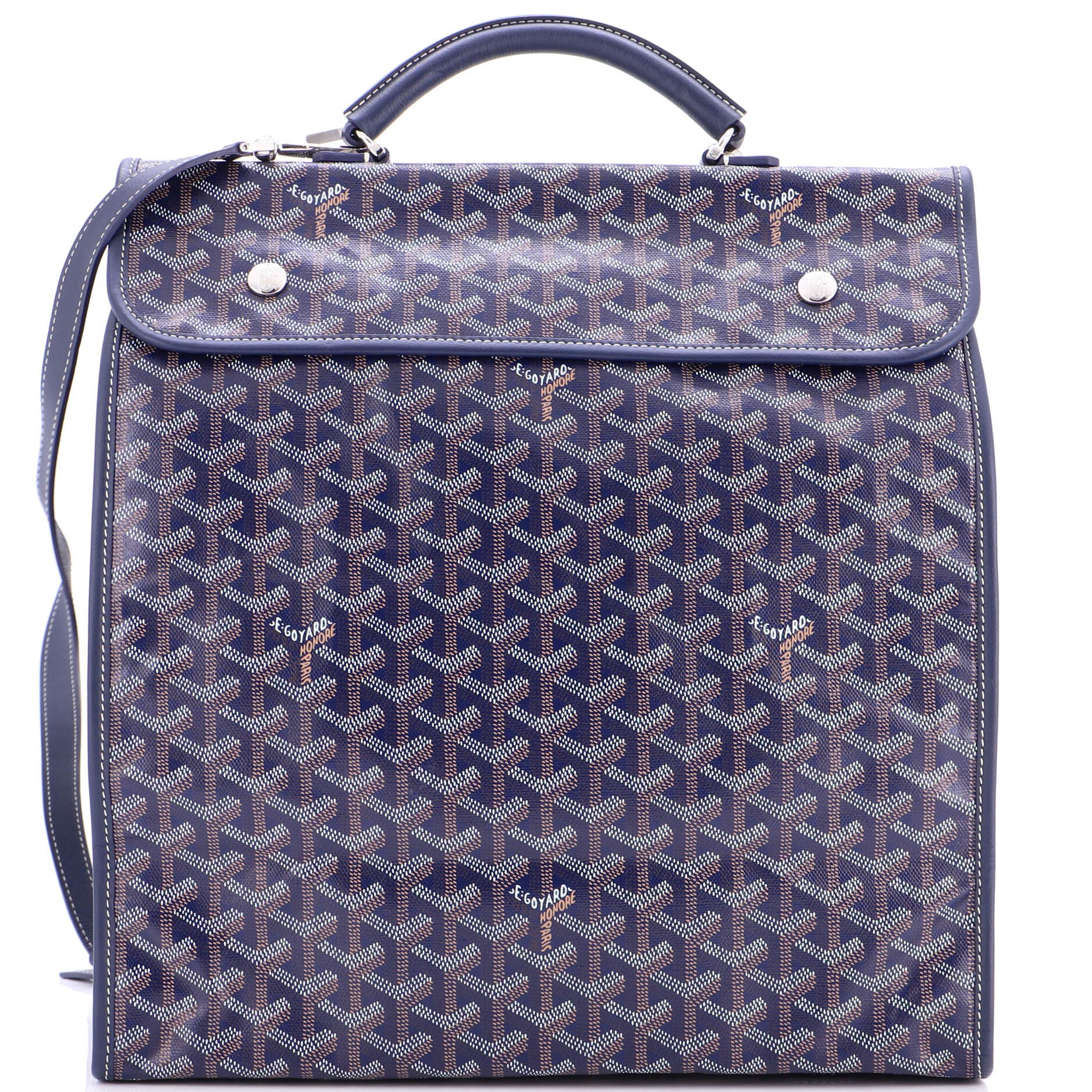 Pre-Owned Goyard Saint Leger Briefcase Backpack Coated Canvas, Main, color, 