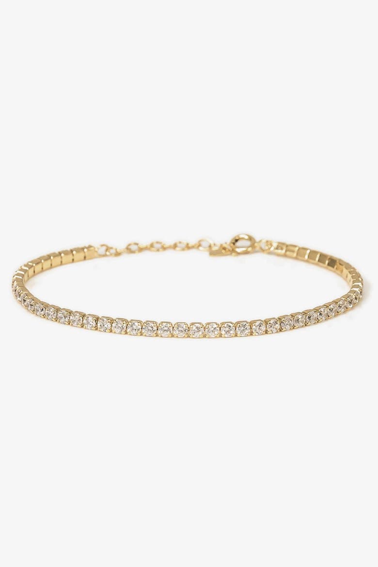 Sterling Silver 18k Gold Plated Cherie Bracelet Minimal Crystal Elegant, Main, color, Gold