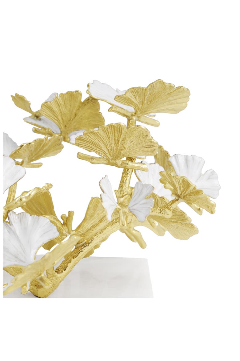 Butterfly Ginkgo Sculpture, Alternate, color, WHITE/ GOLD