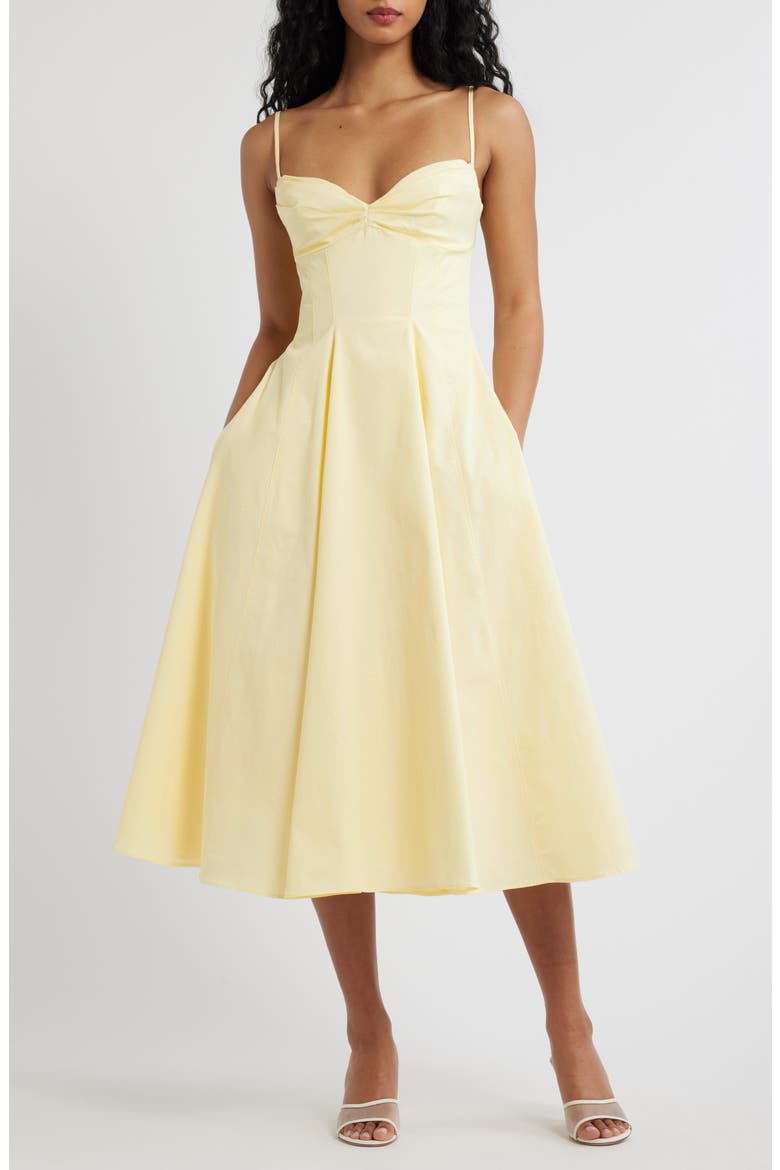Dahlia Stretch Pima Cotton Cocktail Dress, Alternate, color, LEMON