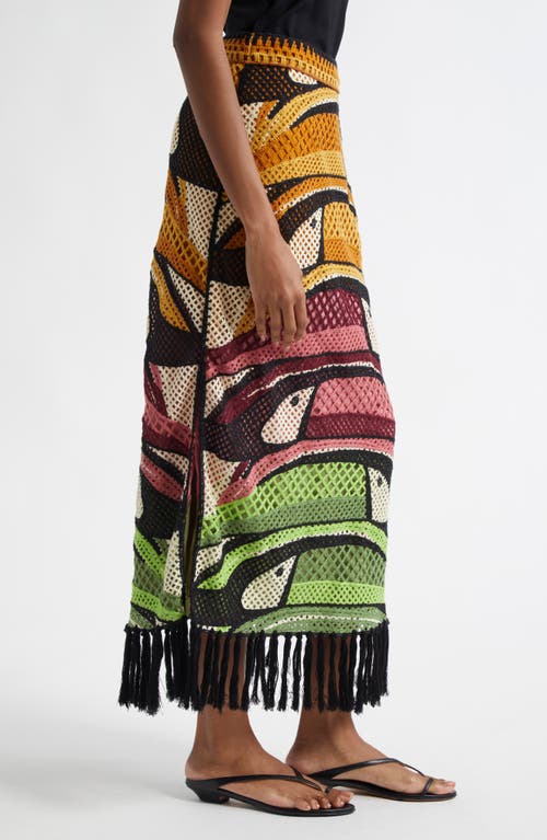 Shop Farm Rio Toucan Tree Crochet Skirt In Dark Green