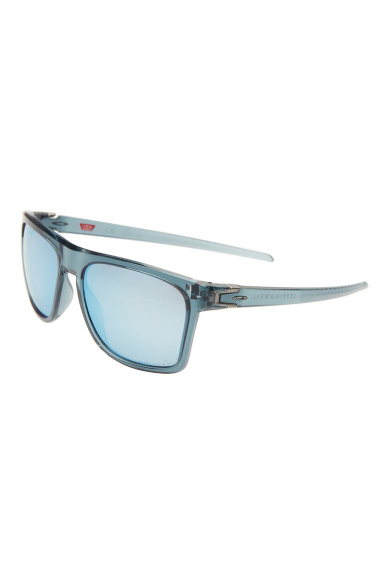 57mm Polarized Rectangular Sunglasses, Alternate, color, CRYSTAL/ BLACK