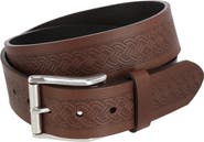 Trafalgar Grady 40mm Celtic Scroll Embossed Leather Jean Belt