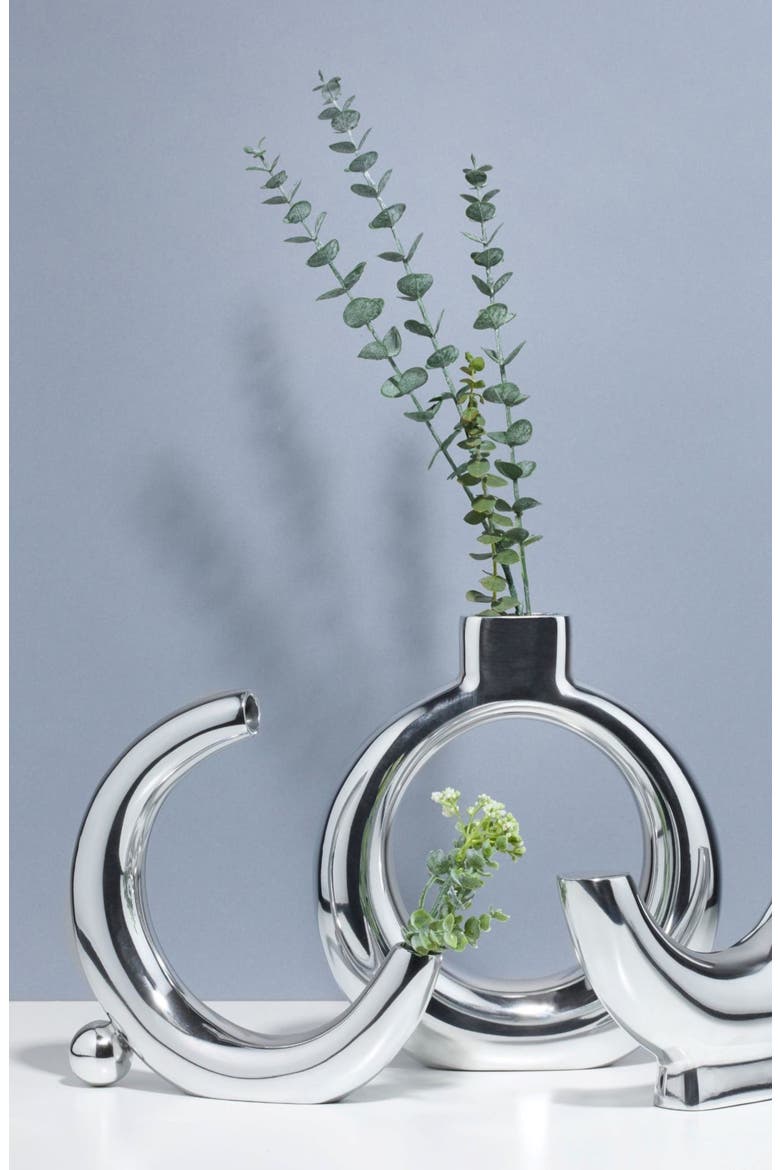 Solarium Crescent Moon Vase, Alternate, color, SILVER