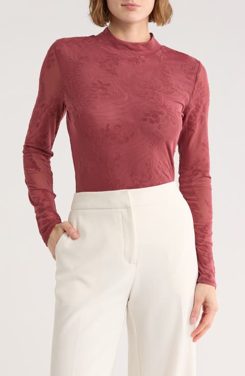 Mesh Turtleneck Top