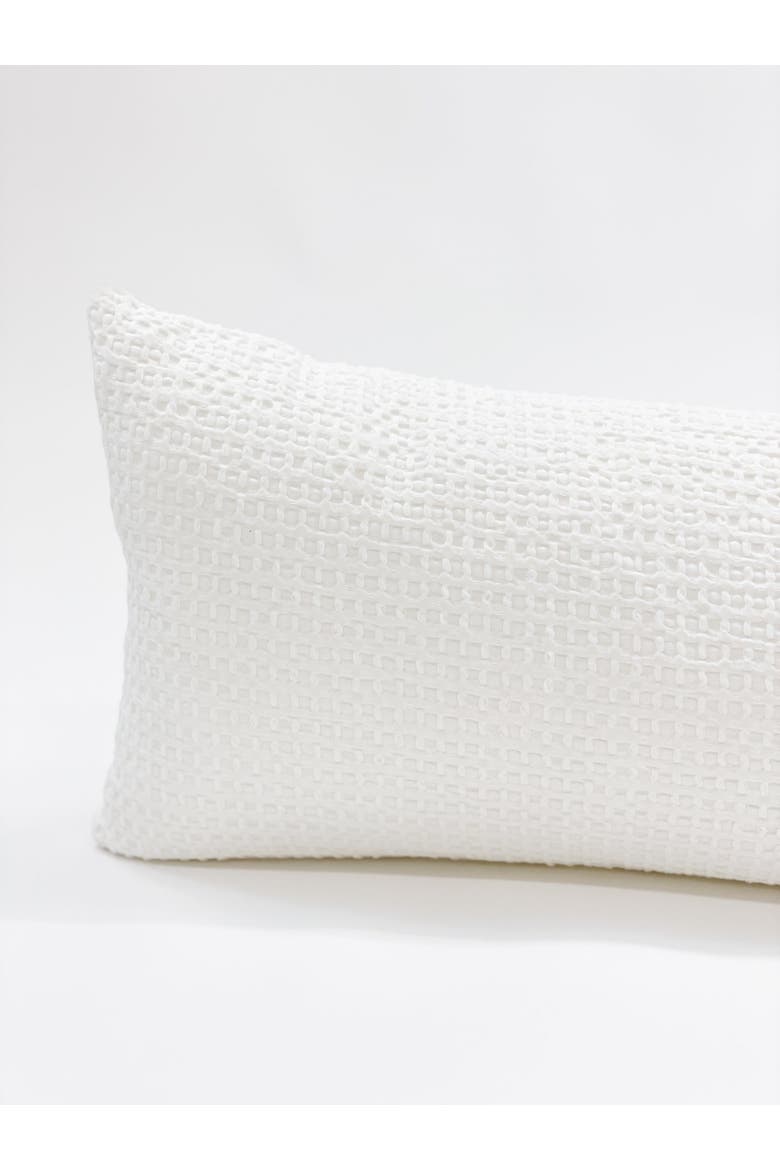 Cool Cotton Waffle Weave Pillow with Down Insert, Alternate, color, White