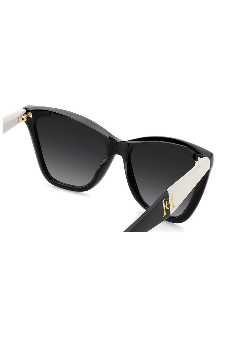 59mm Gradient Cat Eye Sunglasses, Alternate, color, BLACK WHITE/ DARK GREY