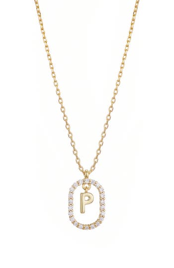 Adornia Floating Letter Initial Cubic Zirconia Pendant Necklace