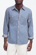 Madewell Indigo Dyed Denim Button-Up Shirt in Engineer Stripe