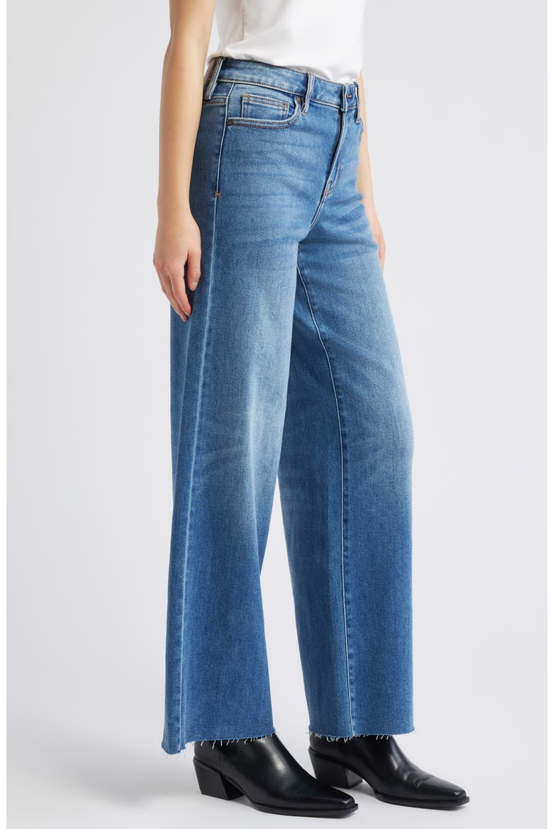 Raw Hem Wide Leg Jeans, Alternate, color, DARK