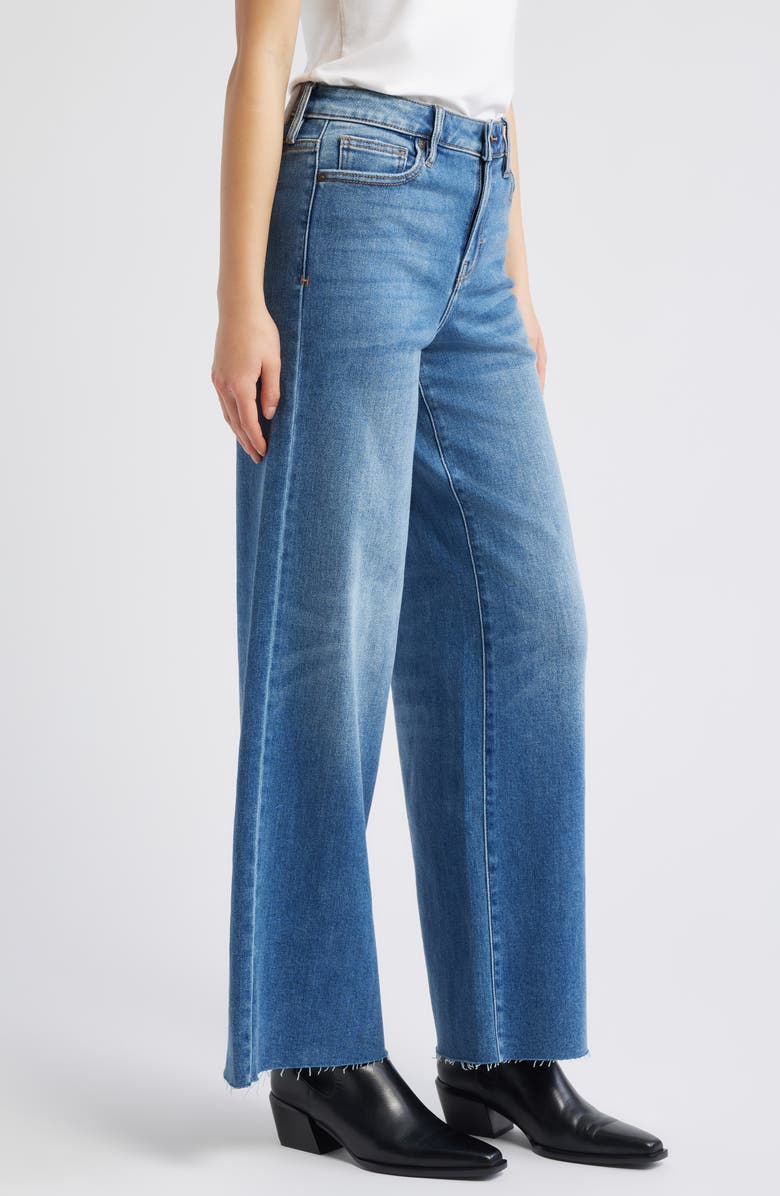 HIDDEN JEANS Raw Hem Wide Leg Jeans, Alternate, color, Dark