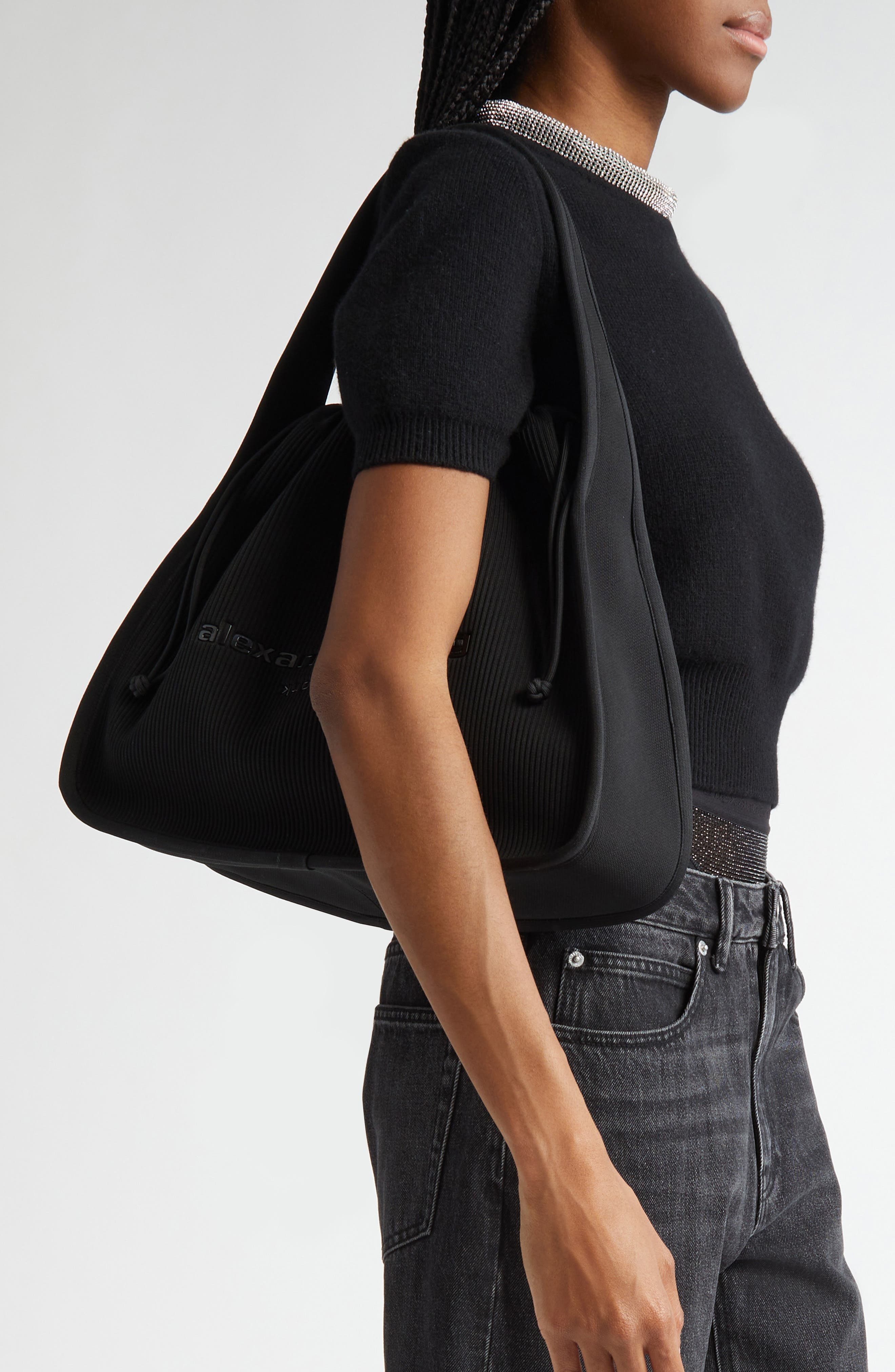 Alexander Wang Large Ryan Shoulder Bag, Alternate, color, Black