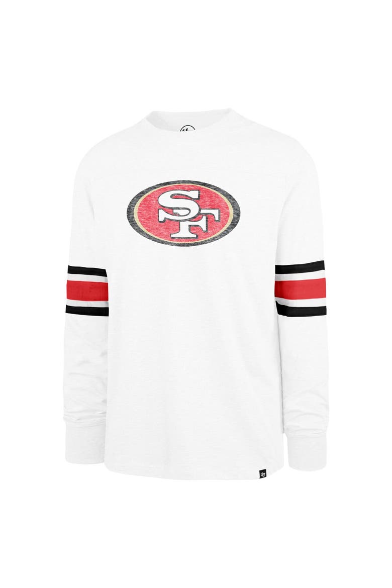 Men's '47 White San Francisco 49ers Gridiron Premier Brex Long Sleeve T-Shirt, Alternate, color, White