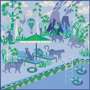 Jessie Zhao New York Double Sided Silk Scarf Jungle Party