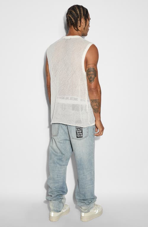 Ksubi Networth Longline Cotton Mesh Tank In White