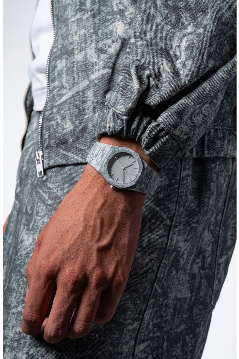 Camo Polycarbon Bracelet Watch, 40.5mm, Alternate, color, GREY CAMO