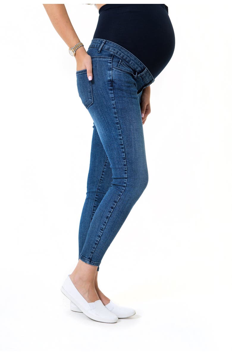 Accouchée Skinny Foldover Waistband Maternity Jeans, Alternate, color, Denim Blue