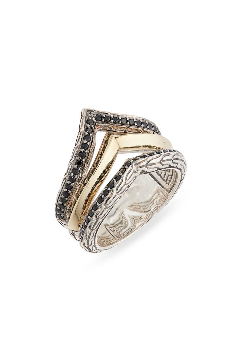 Tiga Multirow Ring, Main, color, SILVER/ BLACK SAPPHIRE/ GOLD