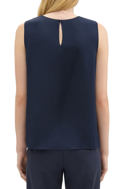 Theory Sleeveless Silk Blouse In Blue