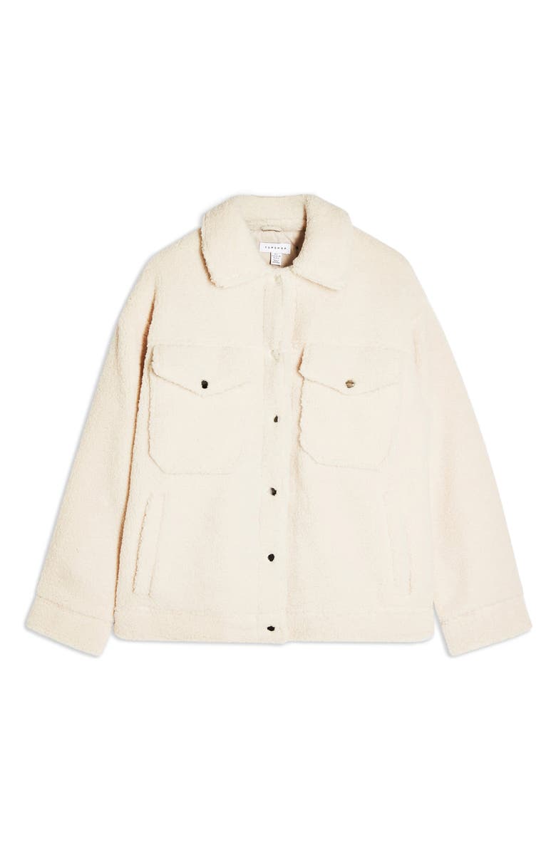 Topshop Borg Western Jacket, Alternate, color,