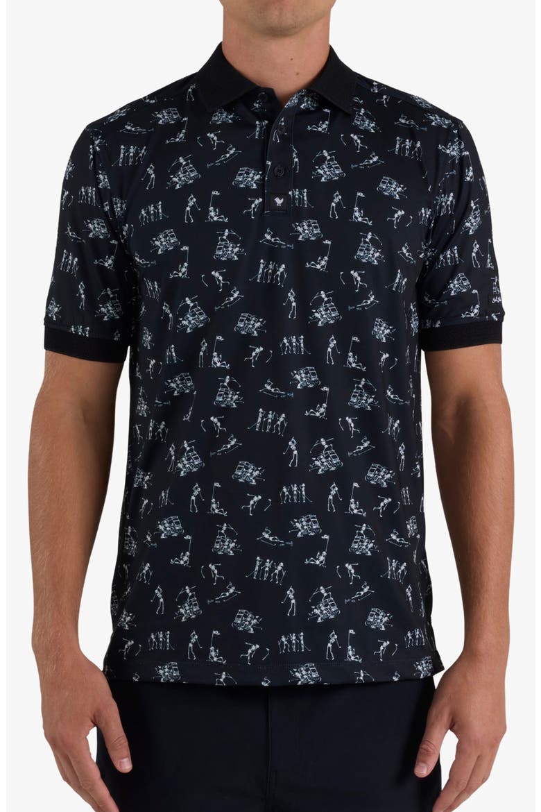 Evolution Ridge Performance Polo, Main, color, BAD HABITS - BLACK
