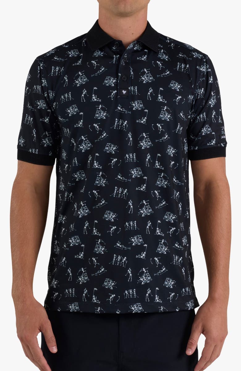 Bad Birdie Evolution Ridge Performance Polo, Main, color, Bad Habits - Black