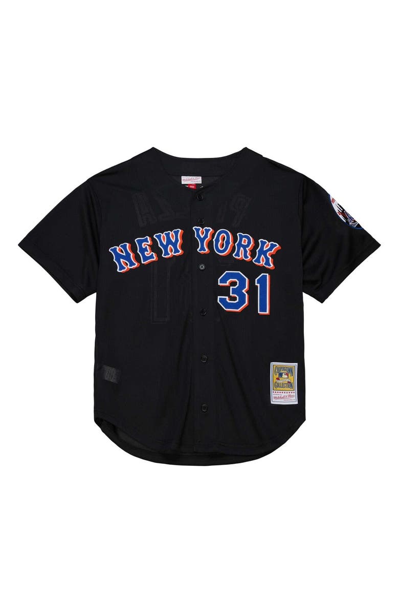 Mitchell & Ness Men's Mitchell & Ness Mike Piazza Black New York Mets Cooperstown Collection 2000 Batting Practice Jersey, Alternate, color, 