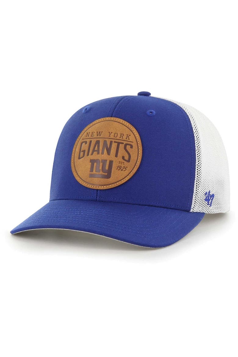 Men's '47 Royal New York Giants Leather Head Flex Hat, Main, color, Royal
