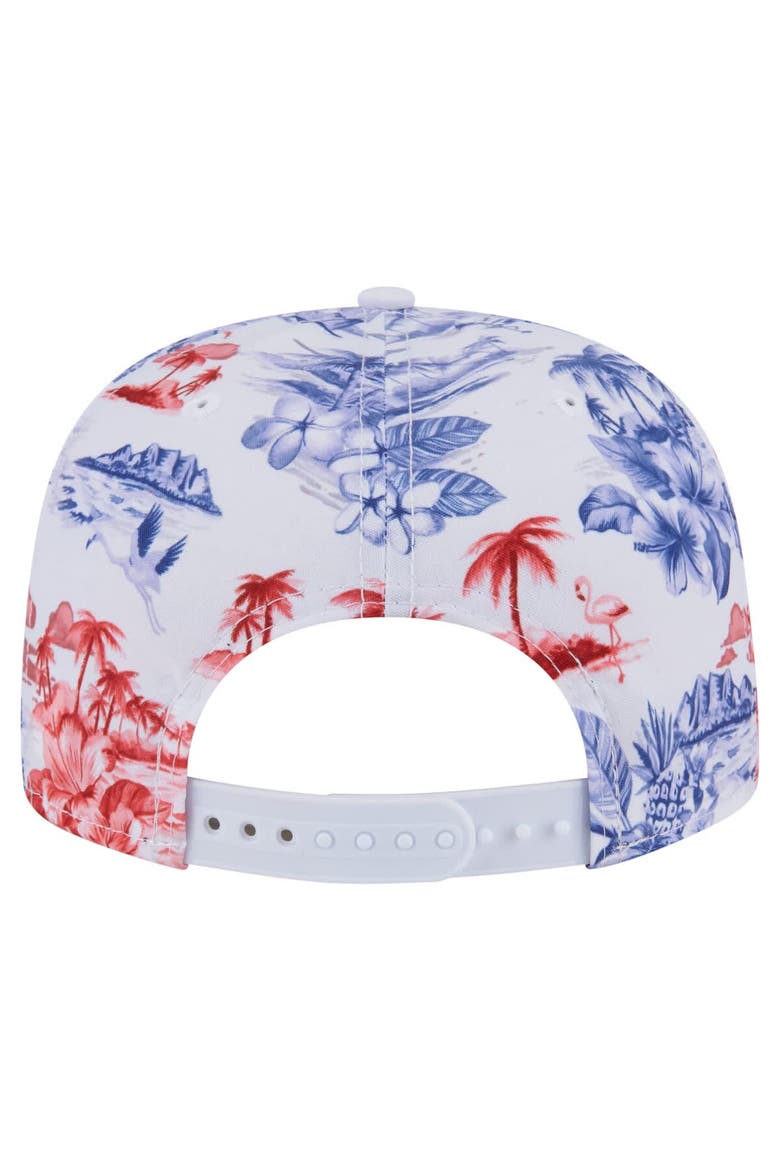 Men's New Era White Texas Rangers Printed Island Golfer Snapback Hat, Alternate, color, White