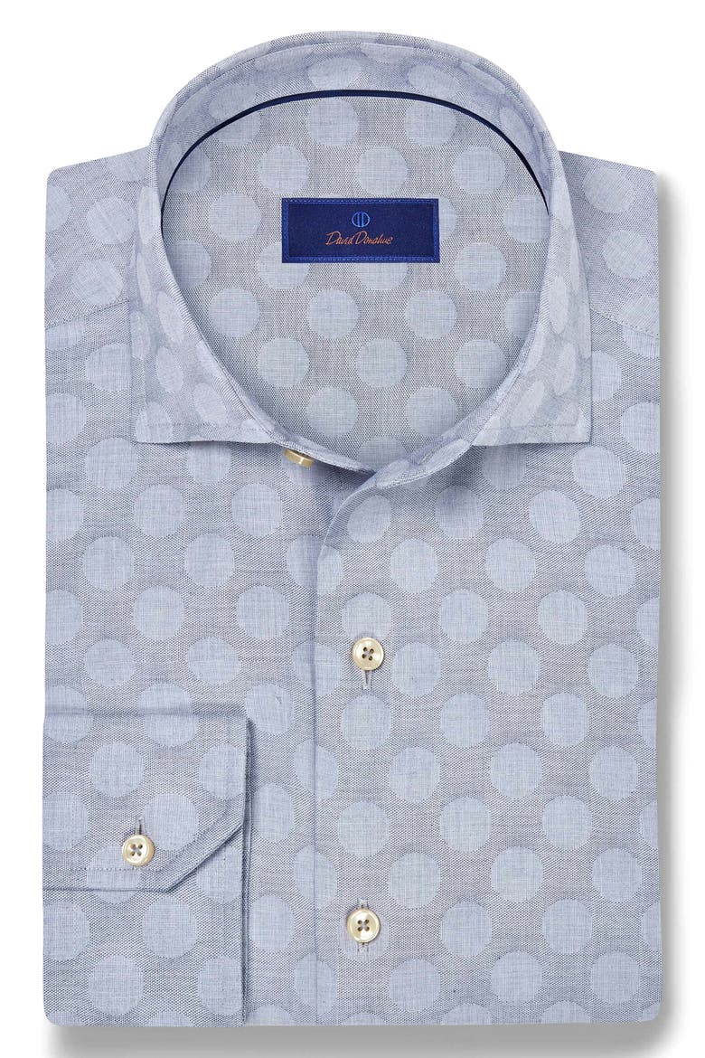 Dot Jacquard Sport Shirt, Alternate, color, DENIM