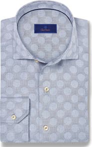 David Donahue Dot Jacquard Sport Shirt