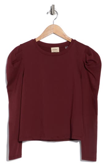 Elie Elie Tahari Pleated Shoulder Top In Burgundy