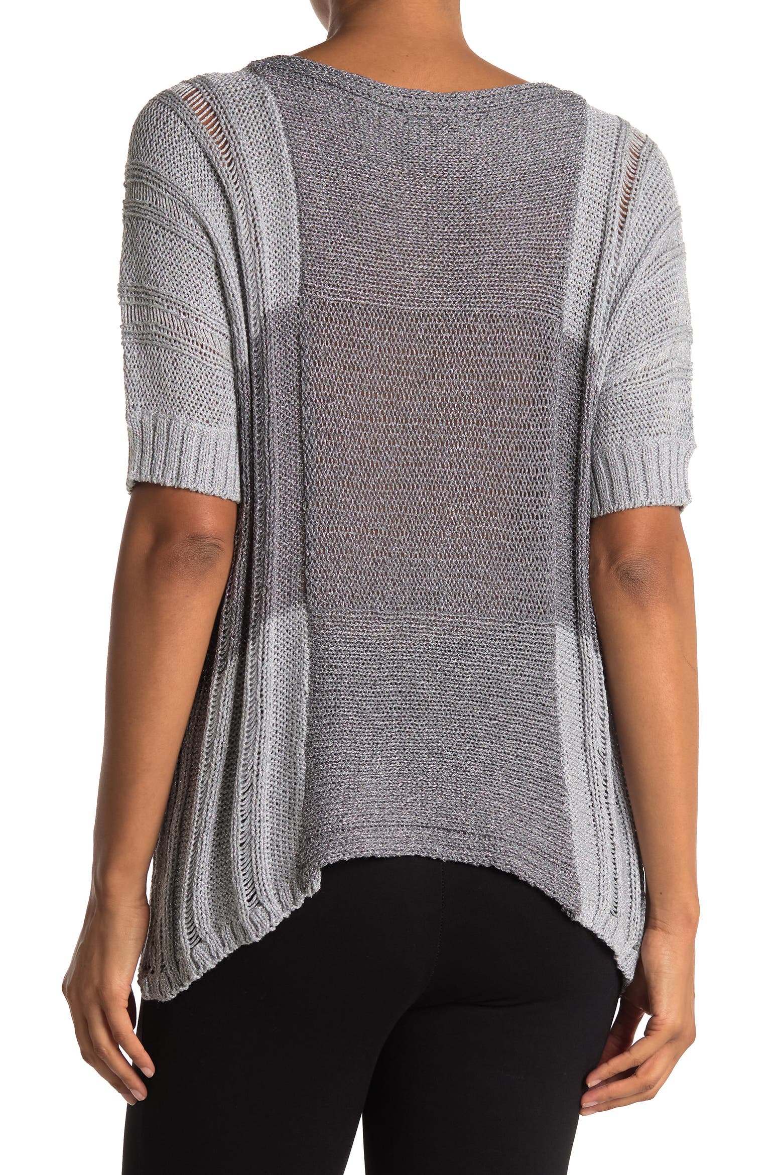 Short Line Model Forgotten Grace Lurex Short Sleeve Sweater (Women) | Nordstromrack