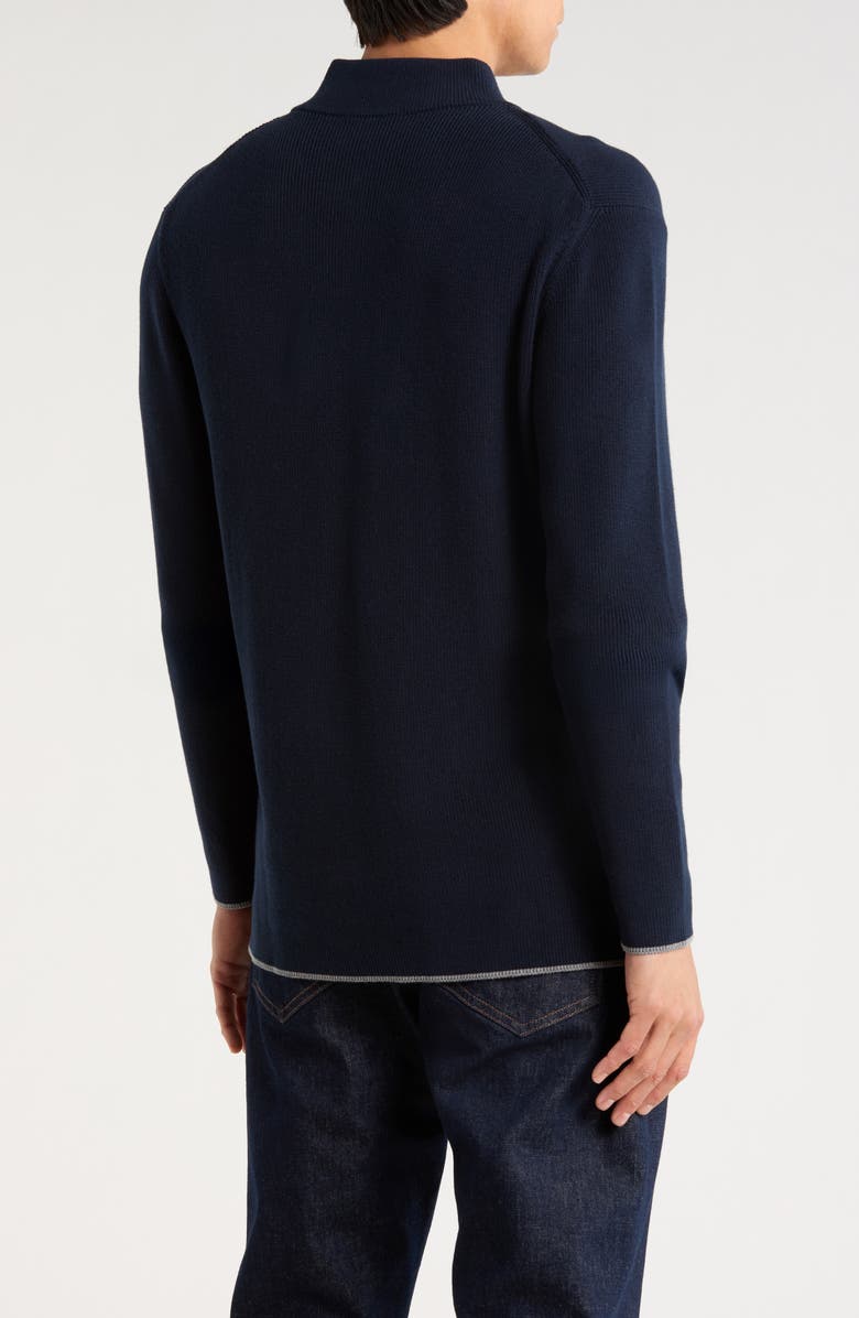 Jack Victor Christopher Quarter Zip Sweater, Alternate, color, Navy