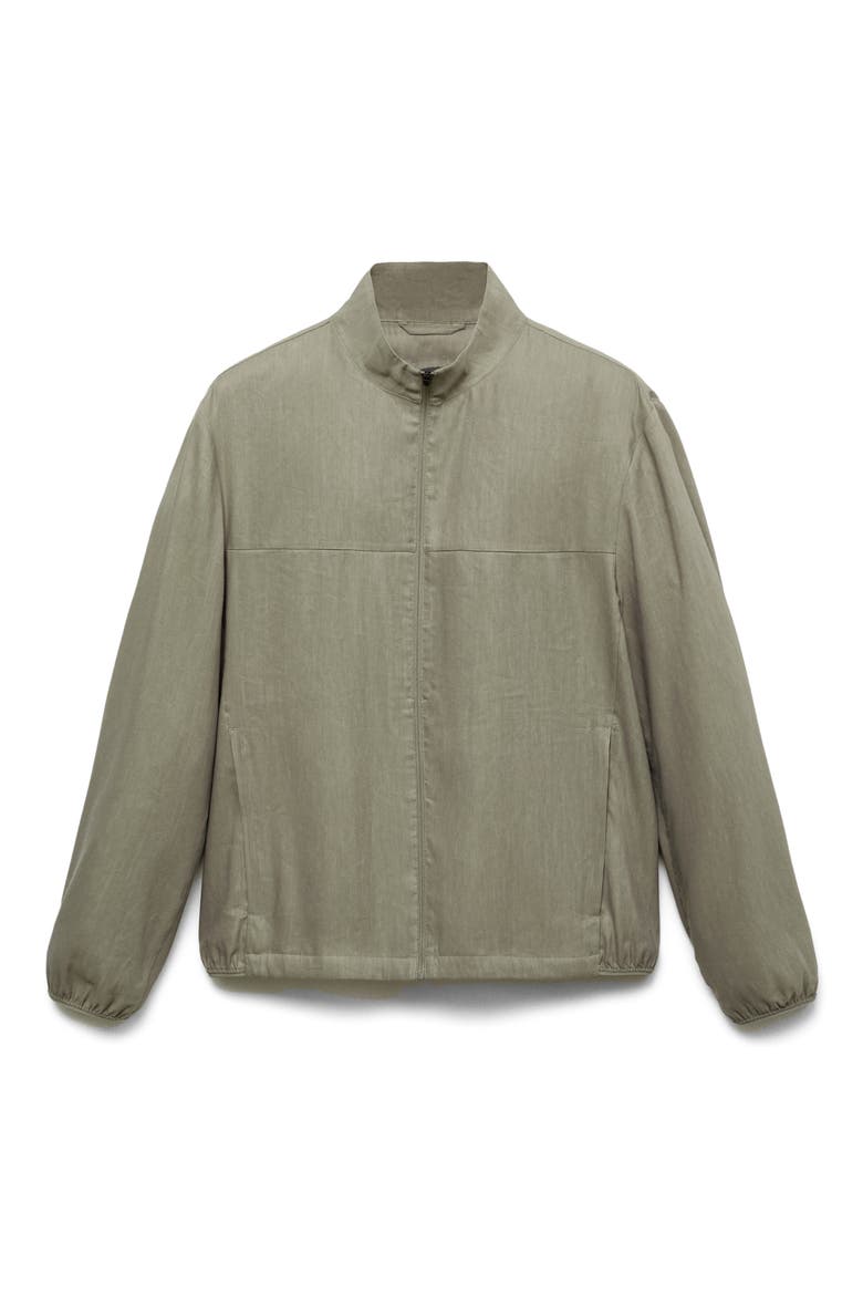 Linen Blend Jacket, Alternate, color, OLIVE GREEN
