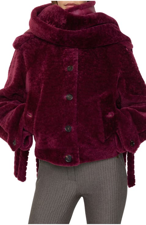 Detachable Scarf Shearling Jacket