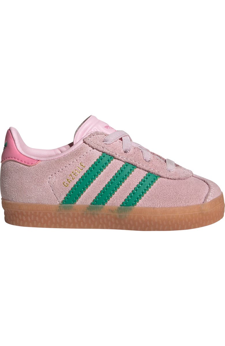 adidas Kids' Gazelle Sneaker, Alternate, color, Clear Pink/Court Green/Bliss Pink