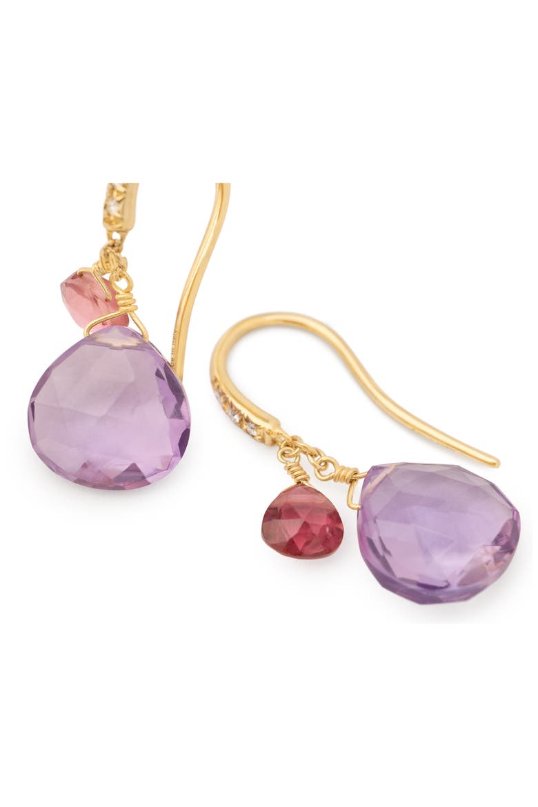 Paradise 18K Gold Diamond & Semiprecious Stone Drop Earrings, Alternate, color, 18K GOLD