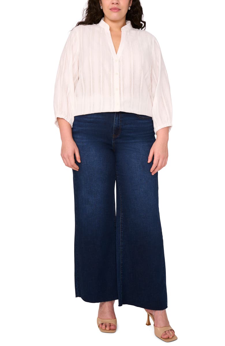 Halogen<sup>®</sup> Cotton Button-Up Top, Alternate, color, Bright White