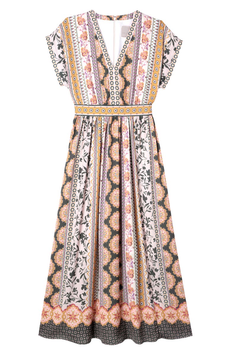 Gal Meets Glam Collection Liza Print Charmeuse Dress, Alternate, color, 